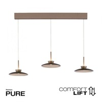 Vícečetná - PN 2193-97 LED závěsné svítidlo PURE Moon 3 ramenné nastavitelná výška stmívatelné 2700K bronz / tmavý amber - PAUL NEUHAUS