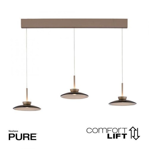 Vícečetná - PN 2193-97 LED závěsné svítidlo PURE Moon 3 ramenné nastavitelná výška stmívatelné 2700K bronz / tmavý amber - PAUL NEUHAUS - foto 1