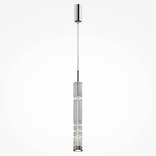 Válec - M MOD272PL-L12CH3K Závěsné svítidlo Ordo 3000K 12W teplá bílá chrom kov sklo - MAYTONI - foto 1