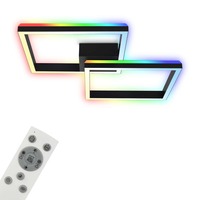 Hranatá - BRILO 3753-015 RGB CCT LED stropní svítidlo, 64 cm, 40 W, 3600 lm, černá - BRILO
