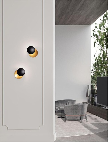 Nepřímé osvětlení - NV 9695247 Nástěnné svítidlo SHELL černá a zlatý hliník a železo LED 7W 3000K - NOVA LUCE - foto 1