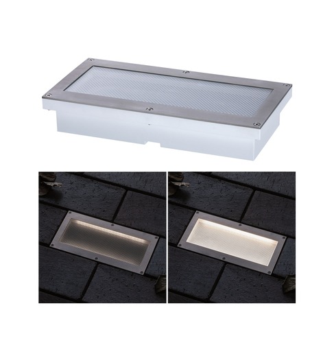 Zapuštěná - P 94337 Venkovní zemní svítidlo Brick 100 x 200 x 38 mm IP67 1,6W kov/ocel pohybové čidlo - PAULMANN - foto 1