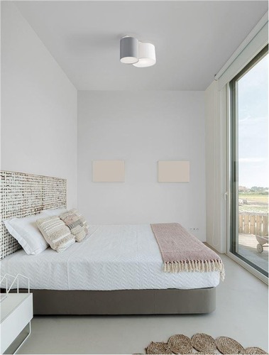 Dekorativní - NV 9555804 Stropní svítidlo BRYSON bílá kovovová základna bílé a šedé stínítko E27 2x12W 230V IP20 bez žárovky - NOVA LUCE - foto 1
