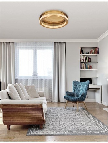 Kruhová - NV 9285420 Stropní svítidlo FIORE antický zlatý mosazný hliník a akryl LED 40W 230V 3000K IP20 stmívatelné - NOVA LUCE - foto 1