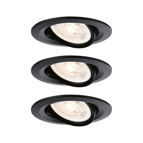 Kruhová - P 92275 LED vestavné svítidlo Nova GU10 Flat výklopné 3x4,9W 230V 2700K černá mat - PAULMANN - foto 1