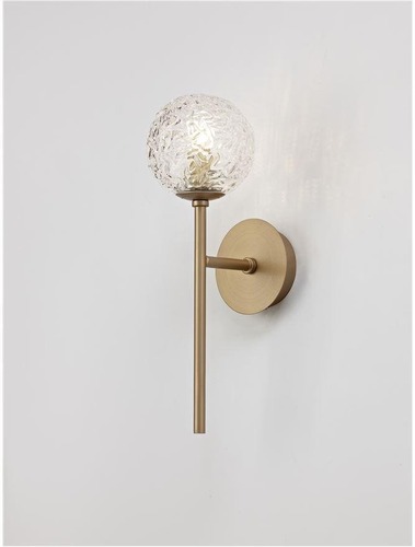 Dekorativní - NV 9960271 Nástěnné svítidlo MIRANO čiré strukturované sklo a mosaz zlatá G9 1x5W 230V IP20 bez žárovky - NOVA LUCE - foto 1