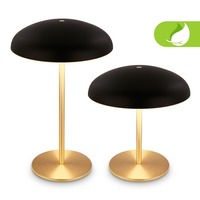 Stolní lampy dekorační - BRILO 7573015 Caxa stolní lampa - 2,8W, 300lm, bezdrátová, IP44, LED, stmívatelná, dotykový vypínač, černá/mosaz - BRILO