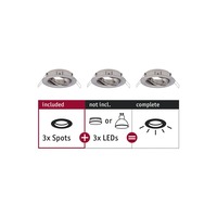 Kruhová - P 92485 Vestavné svítidlo Choose spot výklopné  set max. 3x10W kov kartáčovaný 230V - PAULMANN