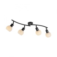 Bodová - LD 12154-18 LOKI LED stropní svítidlo černé 4 ramenné nastavitelné opálové skleněné spoty 3000K - JUST LIGHT