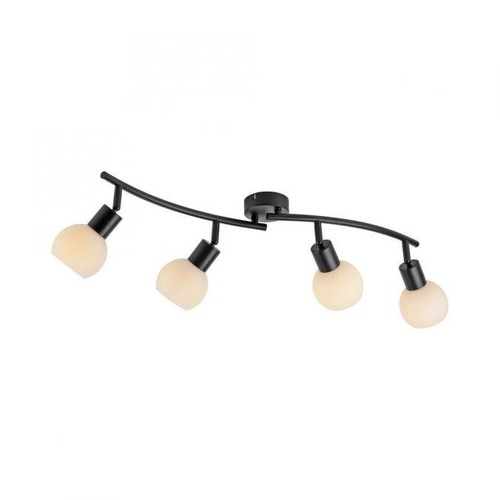 Bodová - LD 12154-18 LOKI LED stropní svítidlo černé 4 ramenné nastavitelné opálové skleněné spoty 3000K - JUST LIGHT - foto 1