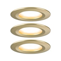 Koupelnová - P 92407 LED vestavné svítidlo 3-krokové-stmívatelné Nova Coin základní sada nevýklopné IP44 kruhové 74mm Coin 3x6W 230V stmívatelné 2700K zlatá mat - PAULMANN