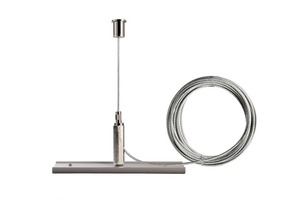 Lišty a příslušenství IVELA - IMPR 710095 Deko-Light kolejnicový systém 3-fázový 230V D Line závěsný držák Mini 5,0m lanko šedá RAL 7040 120 mm - LIGHT IMPRESSIONS