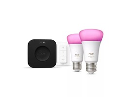 E27 - PH 8720169374683 Hue WCA 2 x smart žárovka A60 E27, 8,1W, 1100lm, 1000-20000K RGB, vypínač se stmívačem, bridge - PHILIPS