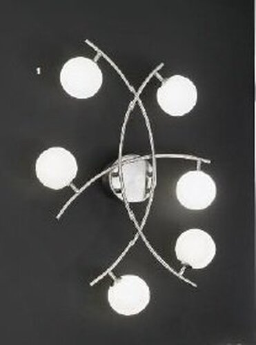 Dekorativní - OR DL 7-574/6 SATIN Stropní svítidlo 6x28W G9 chrom/opál sklo, 70x47cm - ORION - foto 1