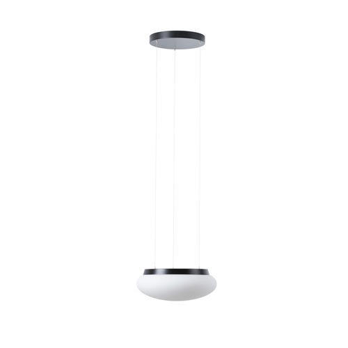 Kruhová - OS ARA67423 ARAKIS LE2 závěsné skleněné svítidlo černá / bílá IP40 3000 K 13W LED - OSMONT - foto 1