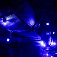 Venkovní řetězy - DLED SLNX105B LED světelný řetěz 5m, IP67, modrá, 50 diod
