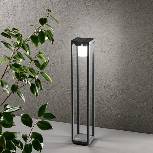 Solární - FAN LED-KYOTO-P80 Solární sloupkové svítidlo PALO LED KYOTO antracit / hliník 2,5 W 300 lm 4000 K IP44 80 x 14,5 cm - FANEUROPE - foto 1