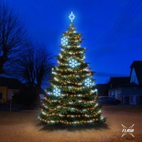 SADY na stromy - DLED TFS2021A LED světelná sada na stromy vysoké 6-8m, teplá bílá s Flash, ledové dekory EFD01