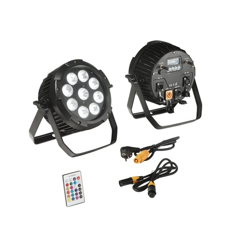 Reflektory - FAN LED-SHOW-PAR9 Venkovní reflektor LED SHOW dobíjecí 9x18 W RGBW+UV Wi‑Fi Smart Tuya DMX 512 dálkové ovládání - FANEUROPE - foto 1