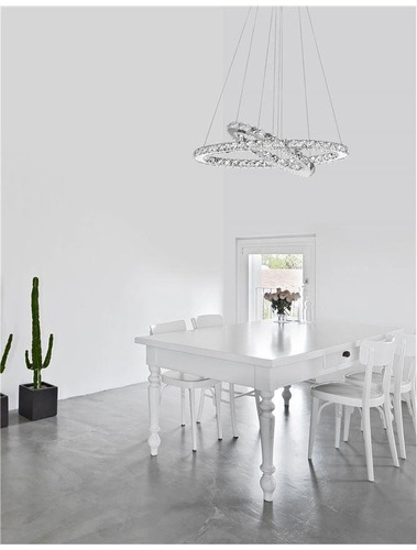 Kruhová - NV 7403001 Závěsné svítidlo CELINE chromovaný hliník a křišťál nastavitelné LED 40W 3000K IP20 - NOVA LUCE - foto 1