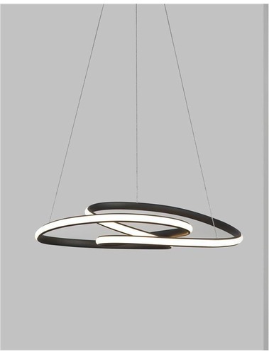 Kruhová - NV 9147112 Závěsné svítidlo MENTON černý hliník a akryl LED 43W 230V 3000K IP20 stmívatelné - NOVA LUCE - foto 1