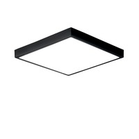 Koupelnová - FAN LED-DOMO-Q24-NER Koupelnové stropní svítidlo DOMO černá, hliník/akrylát, 24 W, 2700 lm, 4000 K, IP44, 24 x 24 x 2,4 cm - FANEUROPE