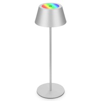 Na stůl - BRILO 7466018 LED RGB nabíjecí stolní lampa 38 cm 2W 200lm chrom - BRILO