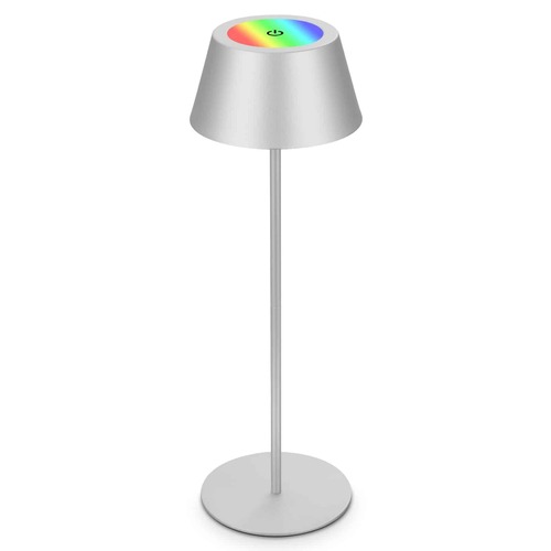 Na stůl - BRILO 7466018 LED RGB nabíjecí stolní lampa 38 cm 2W 200lm chrom - BRILO - foto 1
