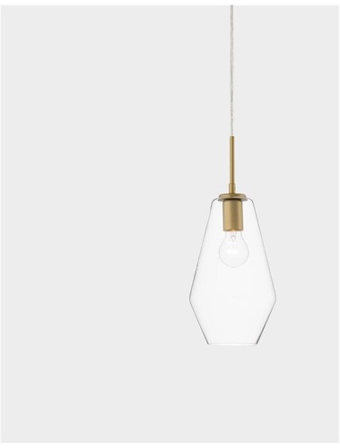 Kónická - NV 9426732 Závěsné svítidlo PRISMA zlatý kov čiré sklo E27 1x12W 230V IP20 bez žárovky - NOVA LUCE - foto 1