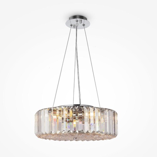 Kruhová - M MOD080CL-06CH Závěsné svítidlo Recinto E27 6x60W průhledné sklo chrom kov designové - MAYTONI - foto 1