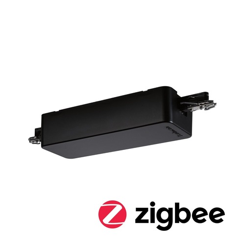 Lišty a příslušenství - P 96815 URail adaptér na lištu Smart Home Zigbee Dimm/Switch 155x56mm černá mat - PAULMANN - foto 1