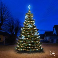SADY na stromy - DLED TFS2022A LED světelná sada na stromy vysoké 6-8m, teplá bílá s Flash, ledové dekory EFD05