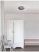 Kruhová - NV 9738254 Stropní svítidlo CLAM kouřové chromové sklo bílý kov E27 2x12W 230V IP44 bez žárovky - NOVA LUCE