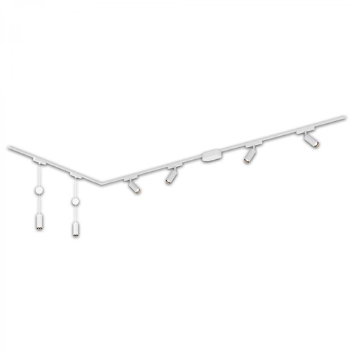 Lištové Briloner 48V - BRILO 8035066 Luxtrail lištový systém, 4x LED spoty, 2x LED závěsná svítidla, do L, bílá - BRILO - foto 1