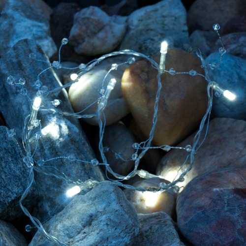 LED osvětlení na BATERIE - DLED BL02 DecoLED Interiérový řetěz na baterie, krystaly - foto 1