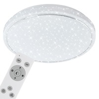 Kruhová - BRILO 3345-016 LED stropní svítidlo hvězdné nebe, pr. 56 cm, 48 W, bílé - BRILO