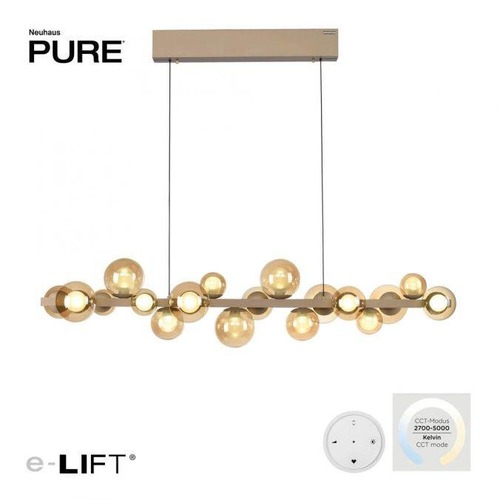 Podélná - PN 2557-97 LED závěsné svítidlo PURE E-Popup elektrické 2700-5000K bronz / amber / satin - PAUL NEUHAUS - foto 1