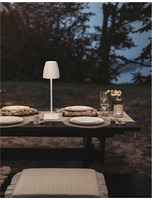 Na baterie - NV 9121911 Venkovní stolní lampa COLT bílý litý hliník a akryl LED 2W 3000K IP54 62st. 5V DC vypínač na těle USB kabel stmívatelné - NOVA LUCE