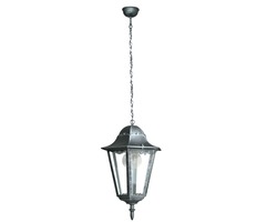 Závěsná - FAN LANT-FIRENZE/S1 Závěsné venkovní svítidlo FIRENZE černá/stříbrná, 1xE27, IP44, 21 x 21 x 136 cm - FANEUROPE