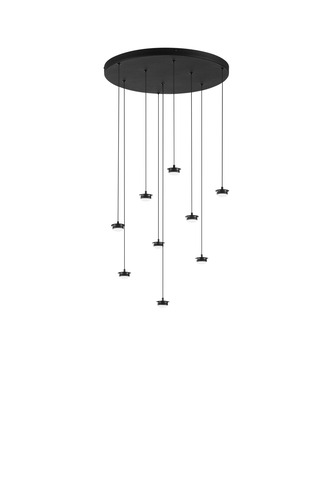 Sestavte si sami - FAN LED-BASE-S-R9-NER Konstrukce černá kovová závěsná konstrukce s integrovaným LED světelným bodem 27 W, průměr 60 cm x výška 192,5 cm, nastavitelný  - FANEUROPE - foto 1