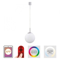 Koule - LD 22072-55 Ls-BOLO LED závěsné svítidlo Smarthome průměr 20cm stříbrná stmívatelné s aplikací dálkový ovladač Tuya RGB/2700-5000K - JUST LIGHT