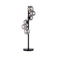 Stolní lampy dekorační - LD 14507-18 Kolekce Schöner Wohnen stolní lampa DUBAI, černá, kouřové sklo, šňůrový vypínač, 3000K - JUST LIGHT