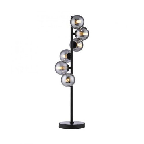 Stolní lampy dekorační - LD 14507-18 Kolekce Schöner Wohnen stolní lampa DUBAI, černá, kouřové sklo, šňůrový vypínač, 3000K - JUST LIGHT - foto 1