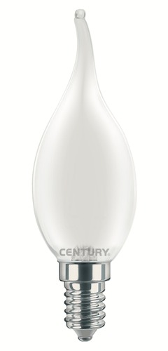 E14 - CEN INSM1C-041440 LED FILAMENT SVÍČKA PLAMEN SATÉN 4W E14 4000K 470Lm 360d 35x118mm IP20  - CENTURY - foto 1