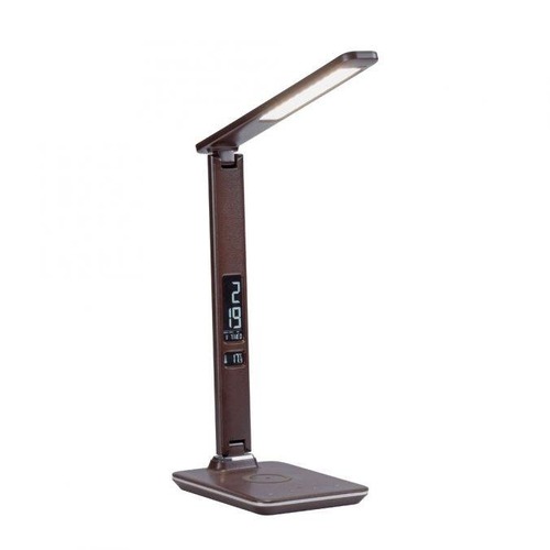 Stolní lampy pracovní - PN 4595-23 ADRIANO LED stolní lampa hnědá barva s funkcí stmívání, indukčním nabíjením mobilních telefonů a nastavitelnou barvou světla 2700-5000K - PAUL NEUHAUS - foto 1