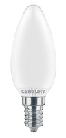 E14 - CEN INSM1D-041440 AKCE - LED FILAMENT SVÍČKA SATÉN 4W E14 4000K 470Lm 360d DIMM 35x97mm IP20 - CENTURY