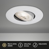 Kruhová - BRI 7146-014 Ultraploché LED vestavné svítidlo, pr. 9 cm, 4,9 W, matný chrom - BRILONER