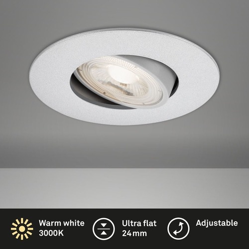 Kruhová - BRI 7146-014 Ultraploché LED vestavné svítidlo, pr. 9 cm, 4,9 W, matný chrom - BRILONER - foto 1