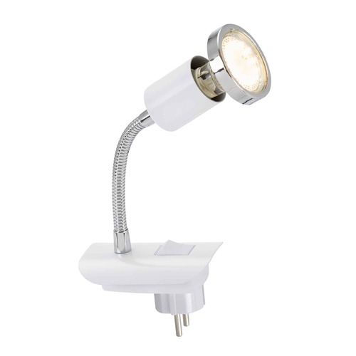 S ramenem - BRI 2892-016P AKCE - LED svítidlo do zásuvky, bílá, 1xLED/GU10/3W - BRILONER - foto 1