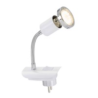 S ramenem - BRI 2892-016P AKCE - LED svítidlo do zásuvky, bílá, 1xLED/GU10/3W - BRILONER